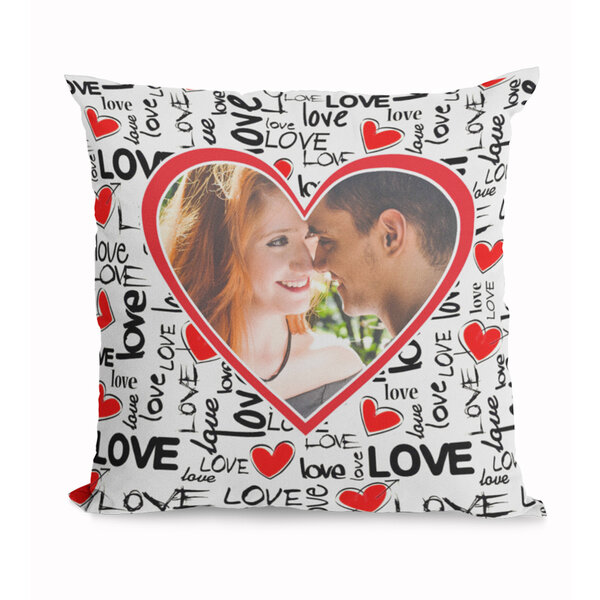Vankúš s vlastnou fotkou  love srdiečka - 5
