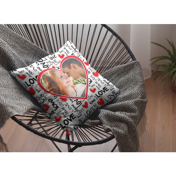 Vankúš s vlastnou fotkou  love srdiečka - 6