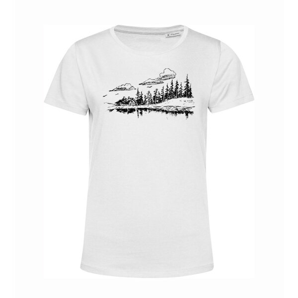 Dámske bio tričko horská chata - damske-bio-tricko-horska-chata-biele