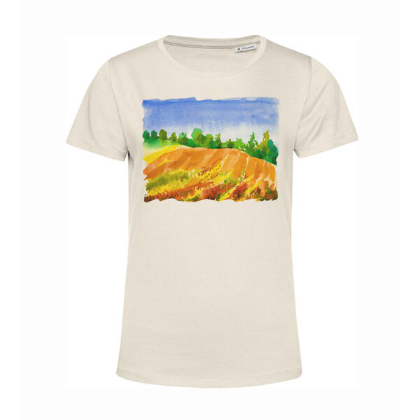 Dámske bio tričko krajinomaľba orané pole - damske-bio-ahooy