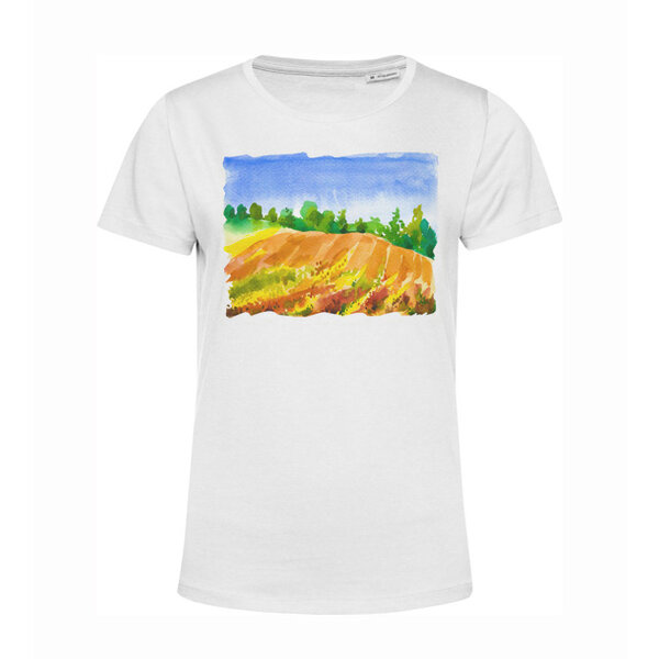Dámske bio tričko krajinomaľba orané pole - damske-tricko-polia-a-stromy