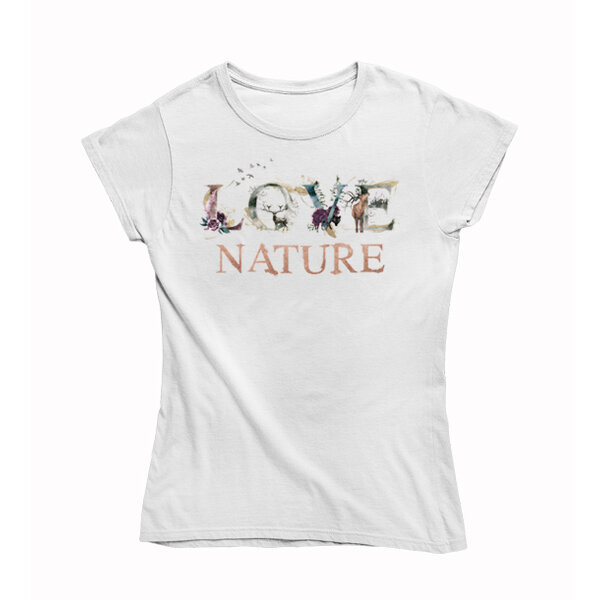 Dámske tričko love nature písmo - milujem-prirodu-damske-tricko