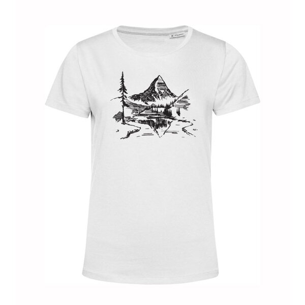 Organické dámske tričko hora v pozadí - bio-tricko-ahooy