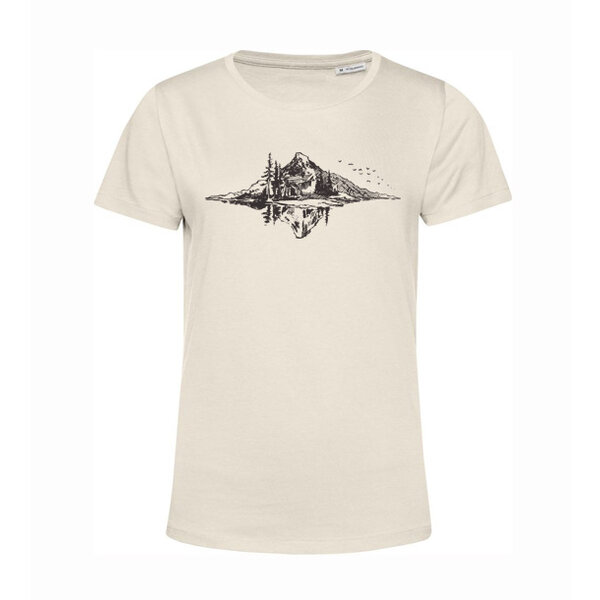 Organické dámske tričko odraz hory v pozadí - bio-organicke-tricko-damske-odraz-hory-v-pozadí