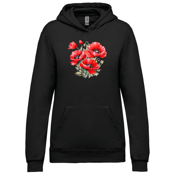 Dámska mikina s kapucňou červené maky - mikina-cerveny-mak