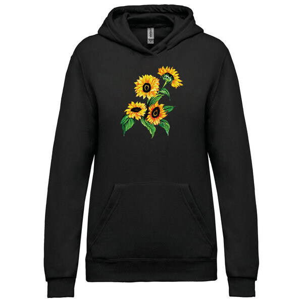Dámska mikina s kapucňou slnečnice - mikina-slnečnice