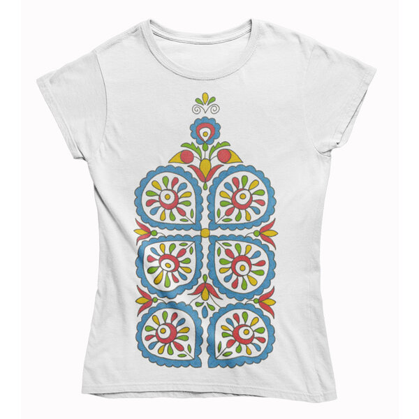 Dámske ľudové tričko lopárik - zena biele