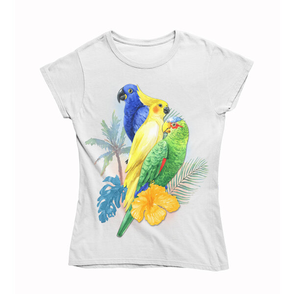 Dámske tričko farebné papagáje - 6
