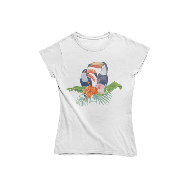 Dámske tričko papagáje v kvetoch - 6