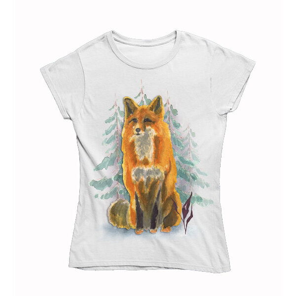 Dámske tričko sediaca líška - 16
