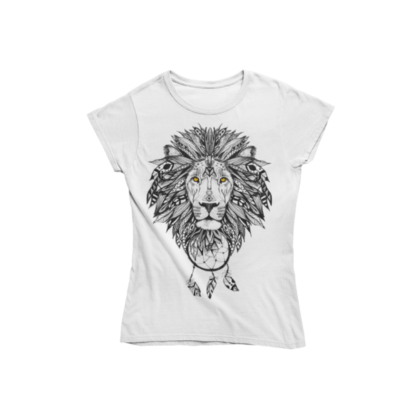 Lev aztécke vzory - damske biele