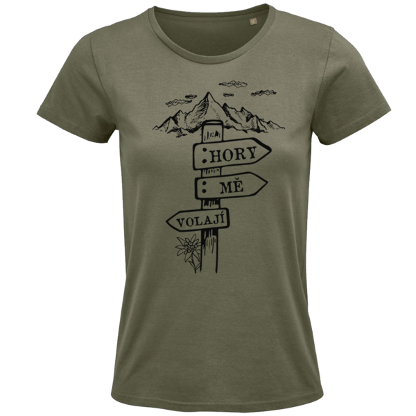 Kópia dámske bio  tričko hory ma volajú  ceduľka - damske-triko-hory-me-volaji-cedulka-zeleny