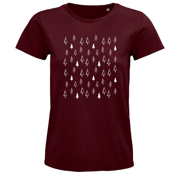 Dámske tričko stromčeky - damske-tricko-stromceky-bordova