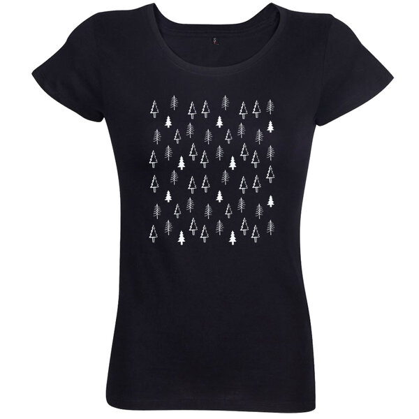 Dámske tričko stromčeky - damske-tricko-stromceky-cierna