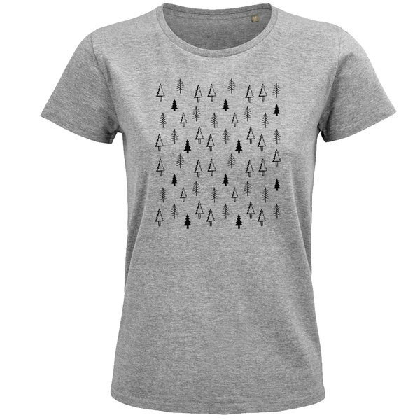 Dámske tričko stromčeky - damske-tricko-stromceky-sivy-melir