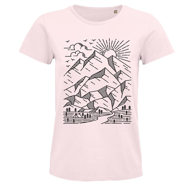 Dámske bio tričko skica hôr - damske-ruzove-skica-hor