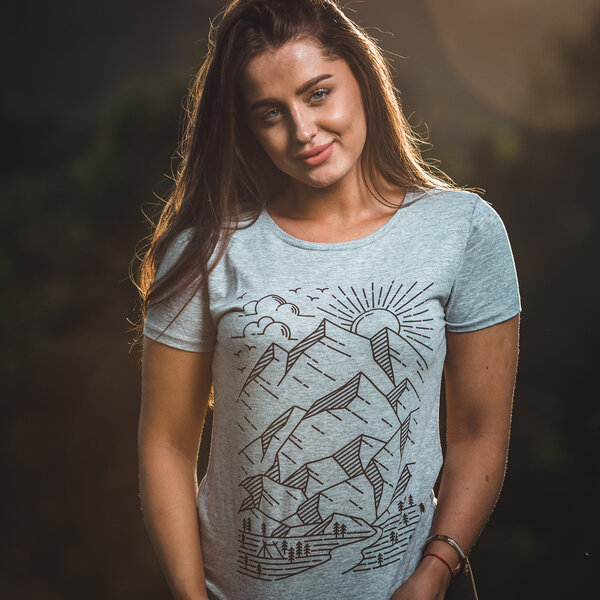 Dámske bio tričko skica hôr - damske-tricko-skica-stitov-a-prirody