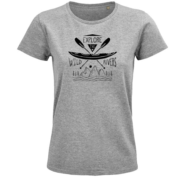 Dámske tričko explore the wild rivers - damske-tricko-wild-rivers-sivy-melir