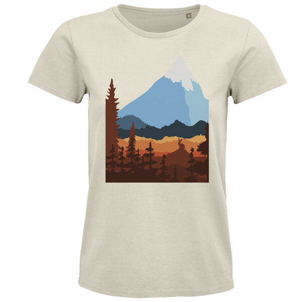 Dámske tričko zasnežená hora - damske-tricko-zasnežena-hora-natural