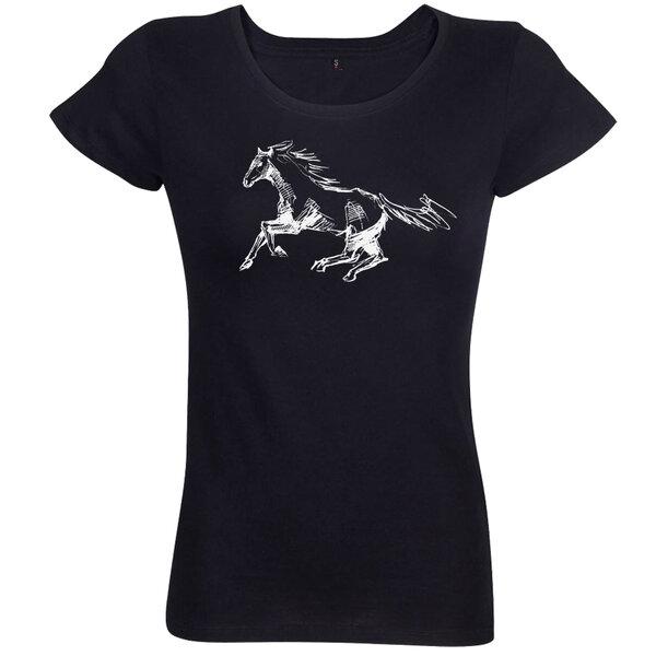 Dámske tričko kôň skica - damske-tricko-kon
