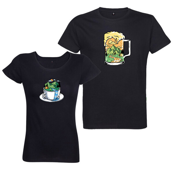 Trička pre páry pivo a čaj na horách - tricka-pre-pary-pivo-a-caj-na-horach